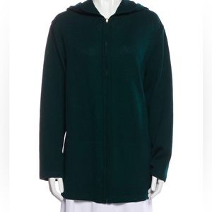 St. John Sport Essentials Knit Zip Hooded Sweater Size Large